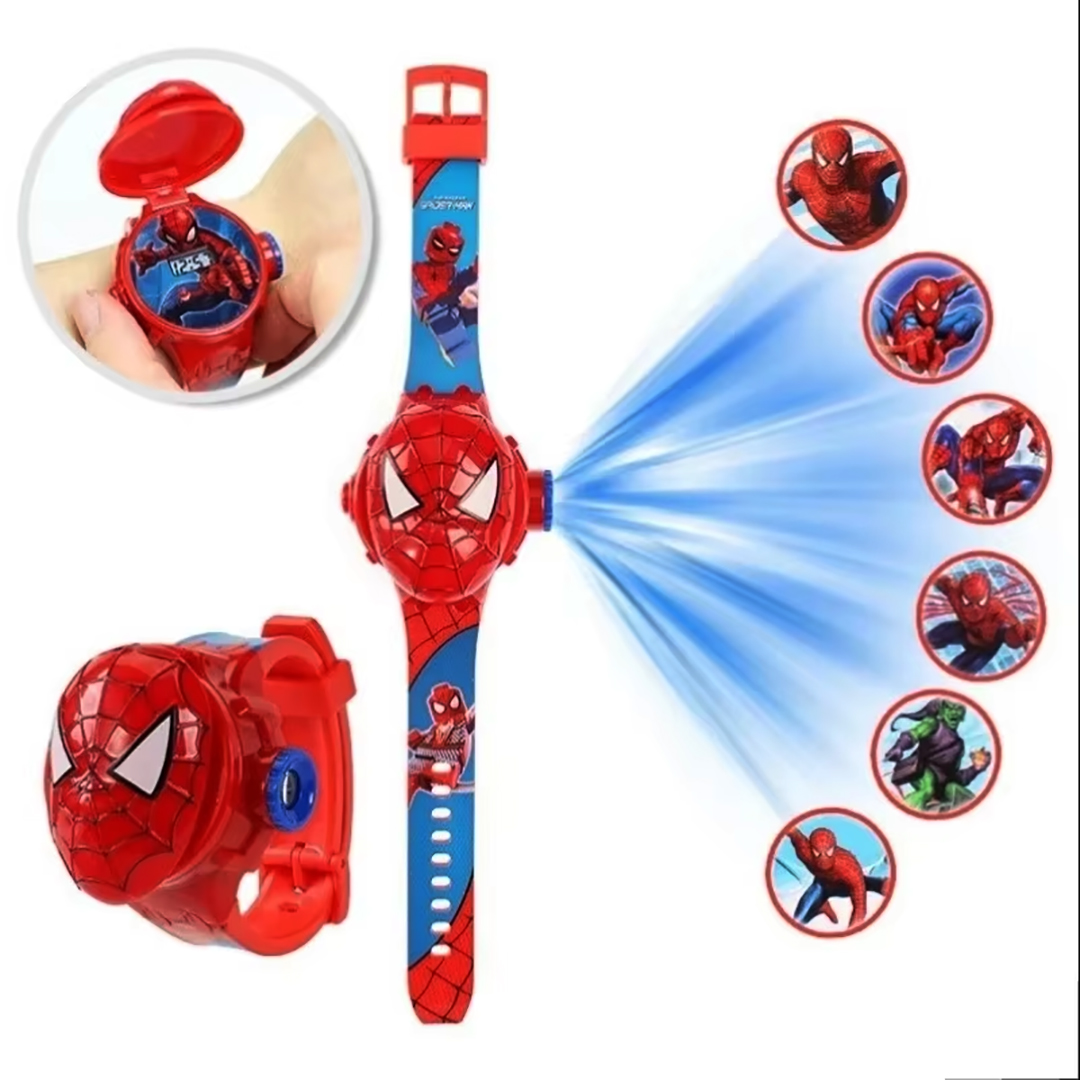 Elsa Gadget - Novo Relógio Infantil 3D Projetor Homem-Aranha
